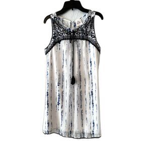 knox rose dress blue white flowy summer spring sun dress womens XS 6